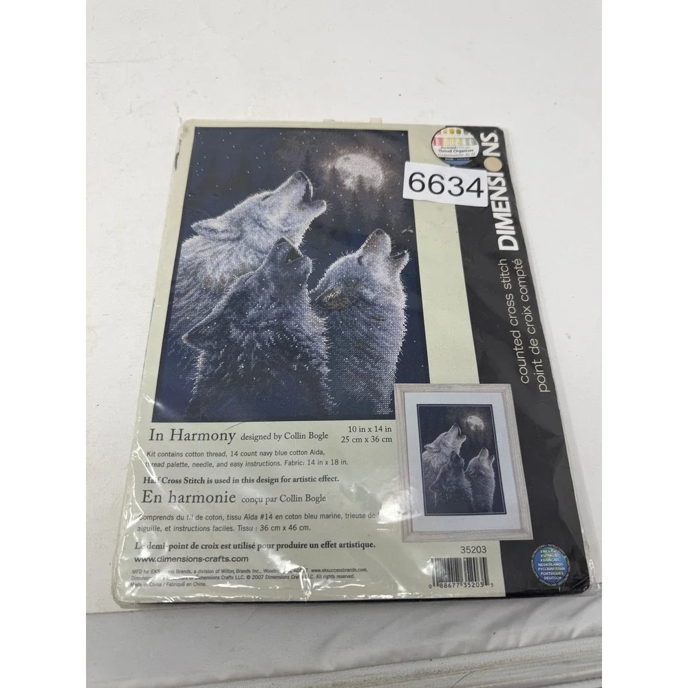 Dimensions In Harmony Counted Cross Stitch Kit Wolves Collin Bogle 35203 Aida